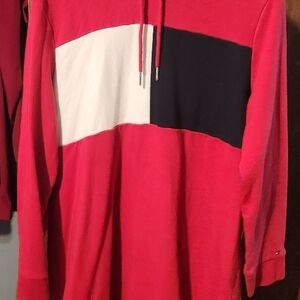Colorblock Hoodie - Red, White, and Black